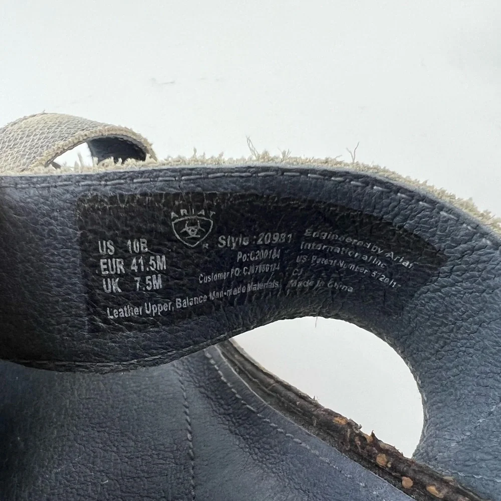 Ariat Womens ATS Lizard Print Wedge Sandals 10 B Gray Cream Animal Print 20981